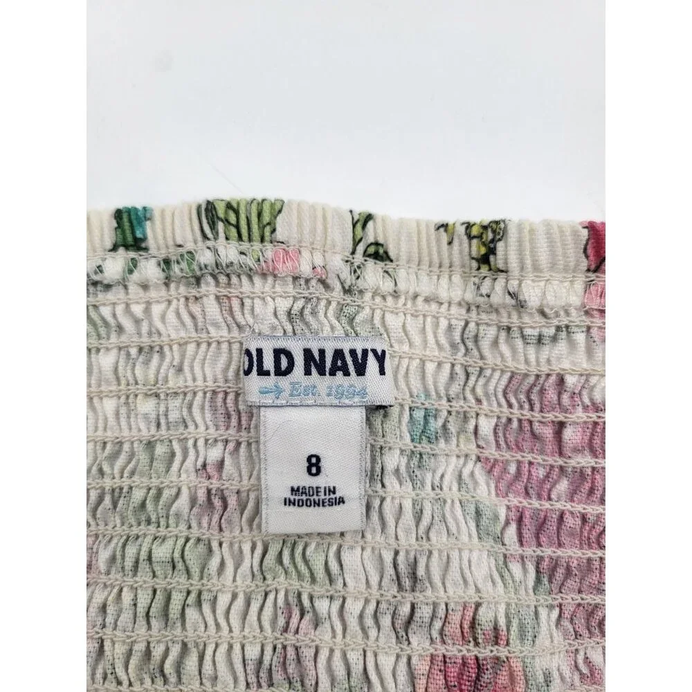 Old Navy Women's Sz 8 Strapless Floral A-Line Dress Garden Feminine Spring - Picture 8 of 11